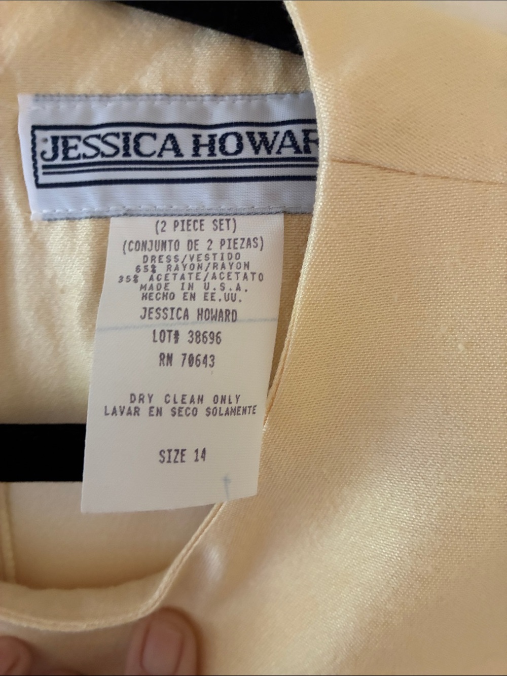 Jessica Howard Pale Yellow Sleeveless Shift Dress & Jacket - Picture 2 of 8
